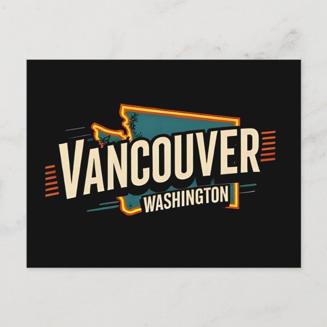 Postal Retro Vancouver Estado de Washington (Anverso)