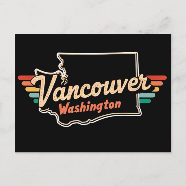 Postal Retro Vancouver Estado de Washington (Anverso)
