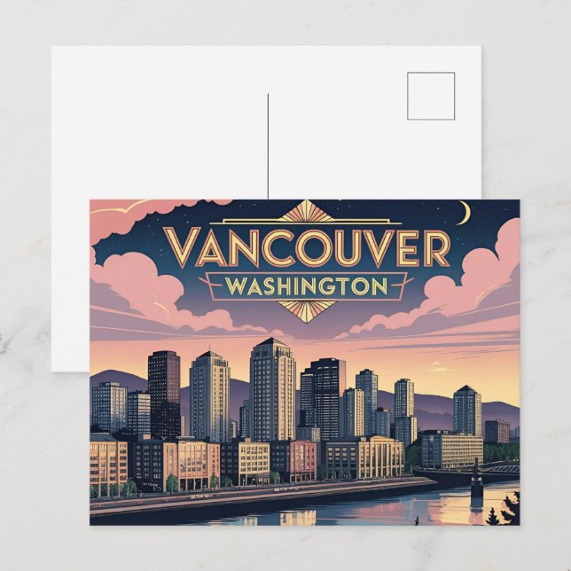 Postal Retro Vancouver Estado de Washington (Anverso / Reverso)