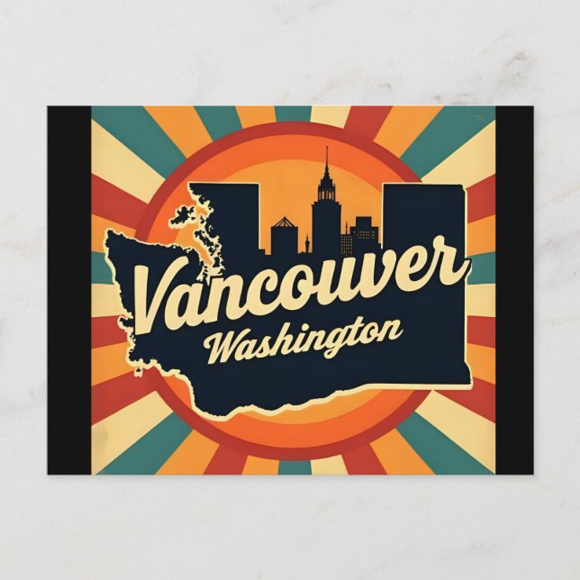 Postal Retro Vancouver Estado de Washington (Anverso)
