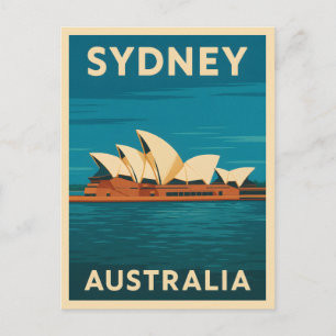 Postal Retro Viajes Vintage Sydney Opera House Australia