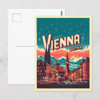 Retro Viena ciudad Austria regalo de skyline