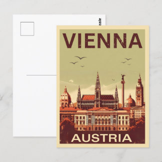 Postal Retro Viena ciudad Austria regalo de skyline
