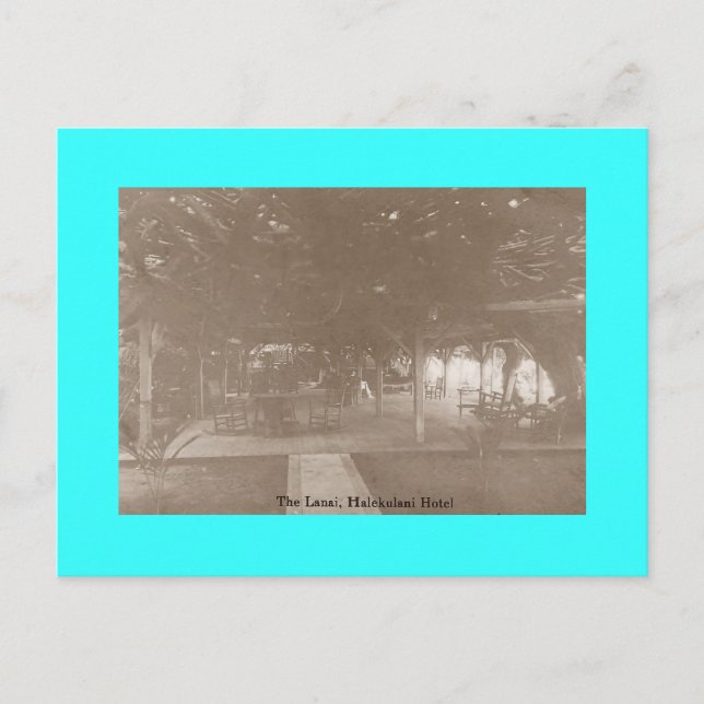 Postal Retro View Hawaii Hotel Waikiki Honolulu Postcard (Anverso)
