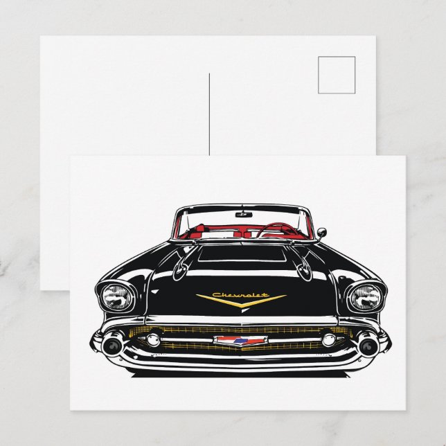 Postal Retro Vintage Classic Car Front Pop Art (Anverso / Reverso)