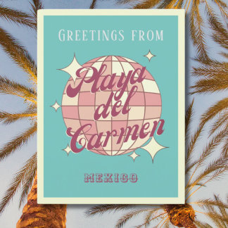 Postal retro vintage de Playa del Carmen México