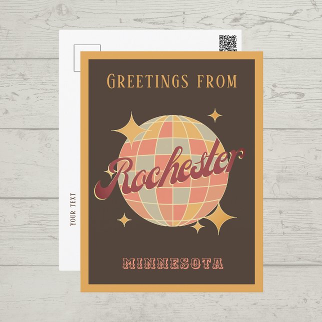 Postal retro vintage de Rochester Minnesota NY Dis (Subido por el creador)