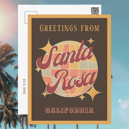 Postal retro vintage de Santa Rosa City California