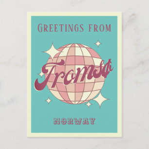 Postal retro vintage de Tromsø Tromso Noruega