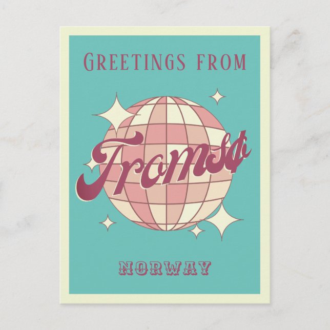 Postal retro vintage de Tromsø Tromso Noruega (Anverso)