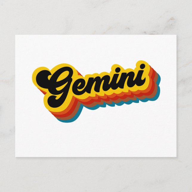 Postal Retro Vintage Gemini (Anverso)