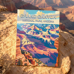 Postal Retro Vintage Gran Cañón Parque Nacional Arizona