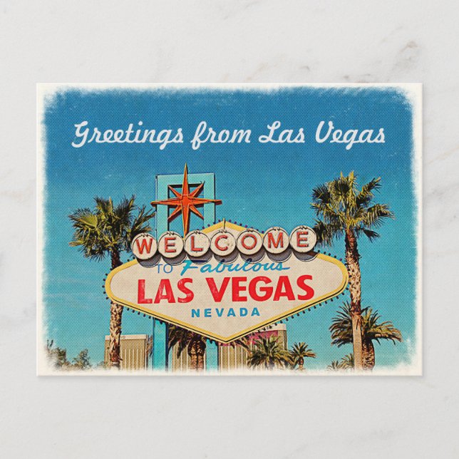 Postal Retro Vintage Greeting from Fabulous Las Vegas (Anverso)