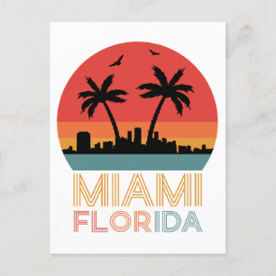 Postal Retro Vintage Miami Florida