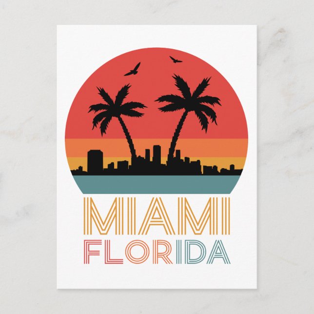 Postal Retro Vintage Miami Florida (Anverso)