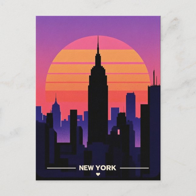 Postal retro vintage New York (Anverso)