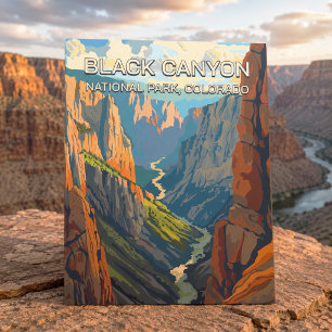 Postal Retro Vintage Parque Nacional Black Canyon Colorad