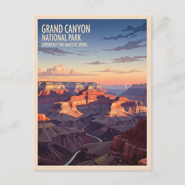 Postal Retro Vintage Travel Grand Canyon National Park (Anverso)