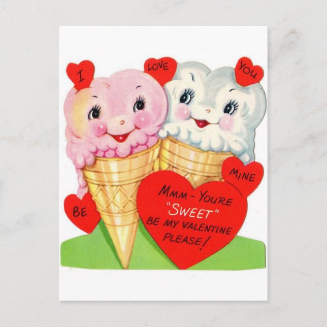 postal retro vintage valentine dulce (Anverso)