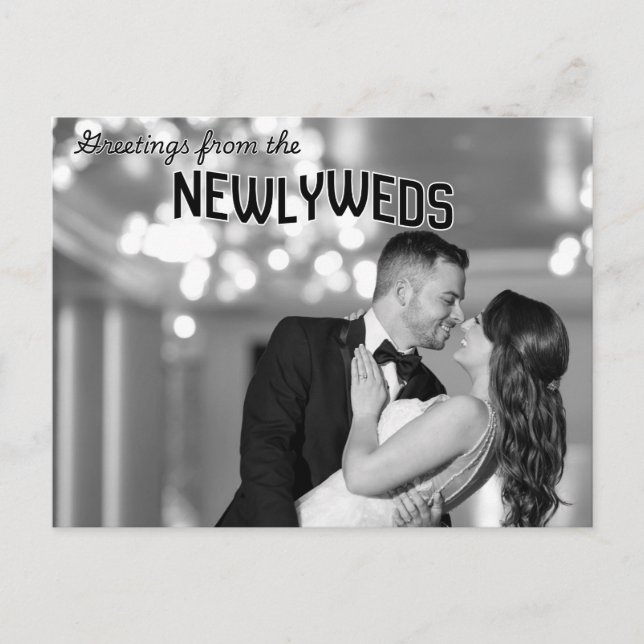 Postal Retro Vintage Wedding Thank You Post Card (Anverso)