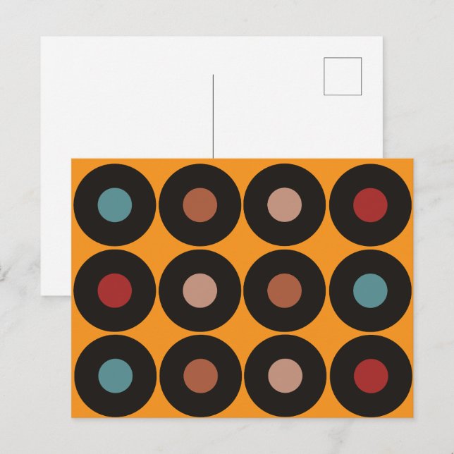 Postal Retro Vinyl Record Music (Anverso / Reverso)