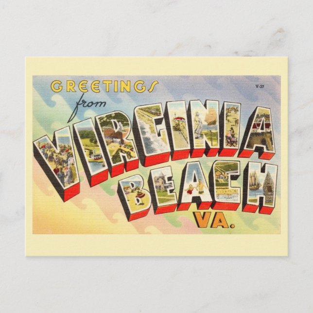 Postal Retro Virginia Beach (Anverso)