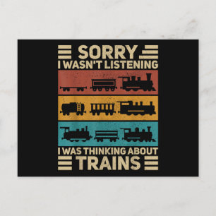 Postal Retro Wagon Train Lover Modelo Conductor Ferroviar