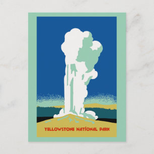 Postal Retro Yellowstone Park