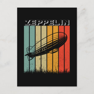 Postal Retro Zeppelin Dirigible Airship Zepelin Zepplin