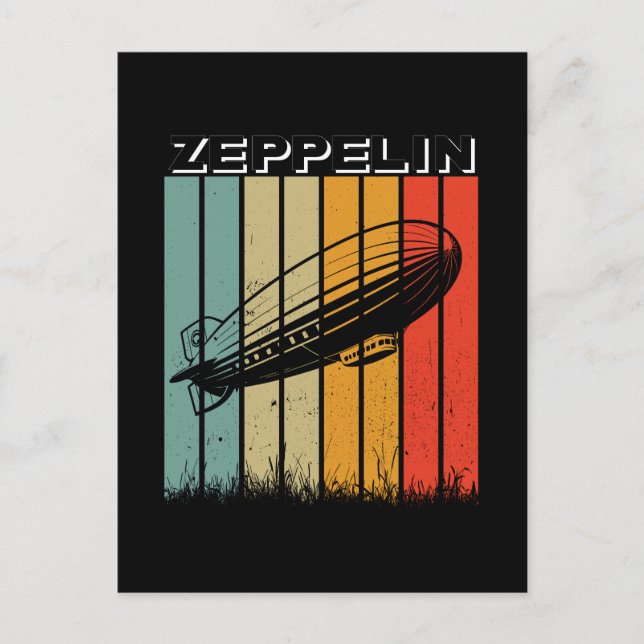 Postal Retro Zeppelin Dirigible Airship Zepelin Zepplin (Anverso)