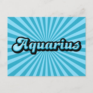 Postal Retro Zodiac Aquarius