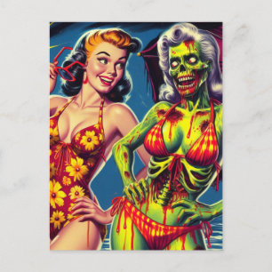 Postal Retro Zombie Pin-up