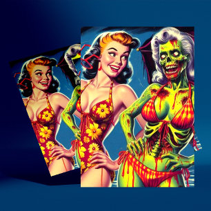 Postal Retro Zombie Pin-up