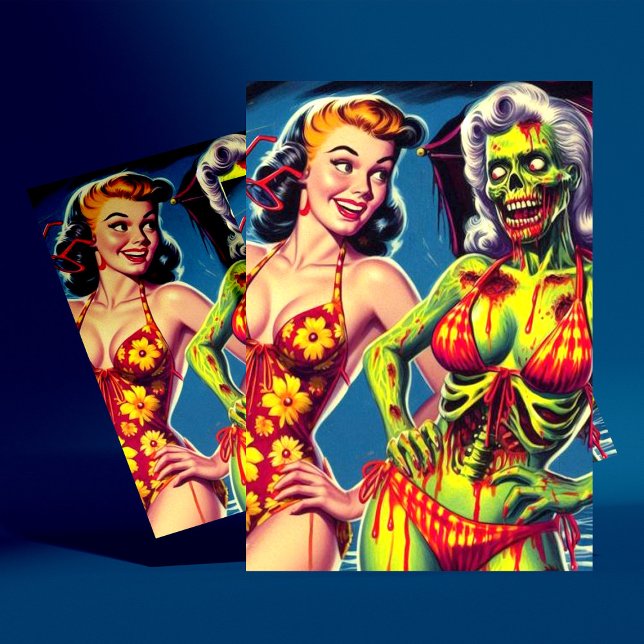 Postal Retro Zombie Pin-up (Subido por el creador)