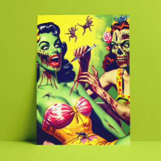 Postal Retro Zombie Pin-up