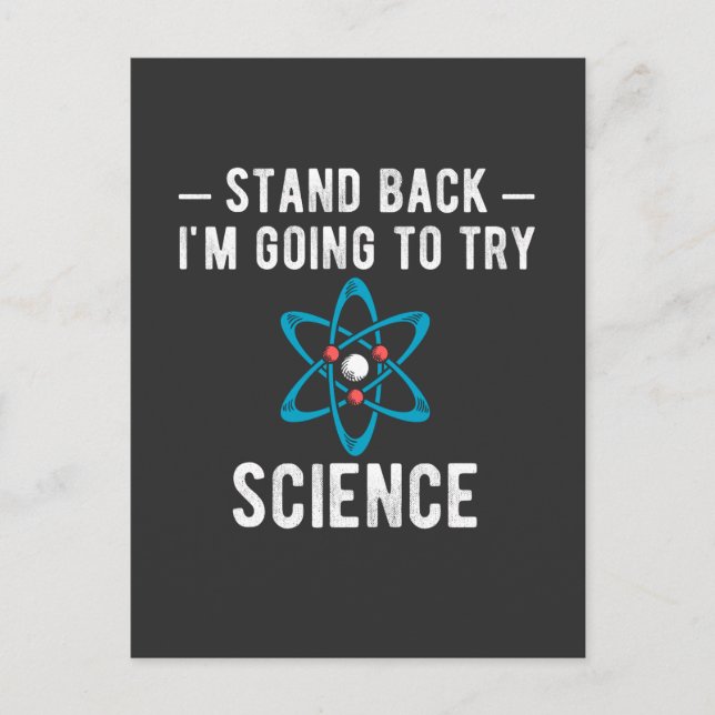 Postal Retroceder, voy a probar la ciencia (Anverso)