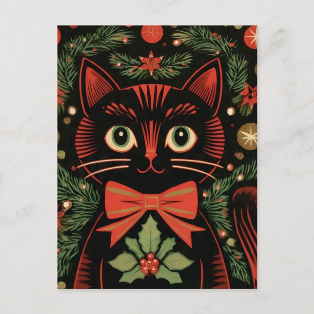 Postal RetroXmasCat  (Anverso)