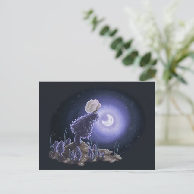 Postal Reunión a la luz de la luna (Anverso de pie)