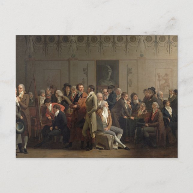 Postal Reunión de artistas en el estudio de Isabey, 1798 (Anverso)