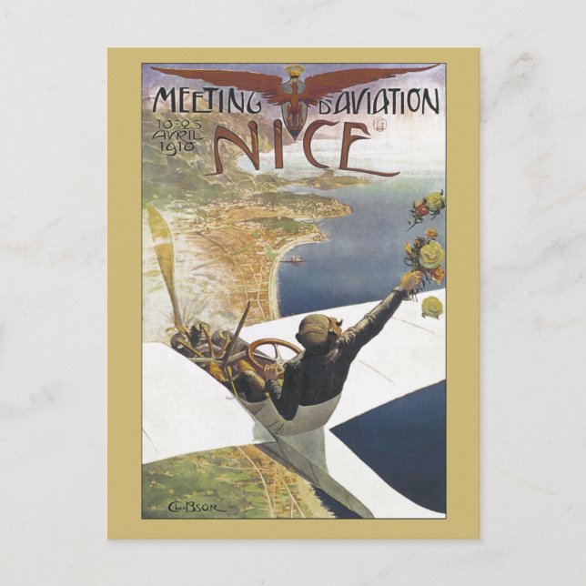 Postal Reunión de Aviación de Vintage (Anverso)