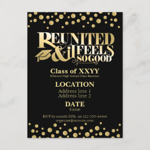 Postal Reunión de escuela de oro