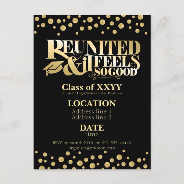 Postal Reunión de escuela de oro (Anverso)