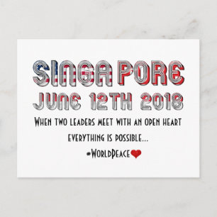 Postal Reunión de Estados Unidos y Corea del Norte en Sin