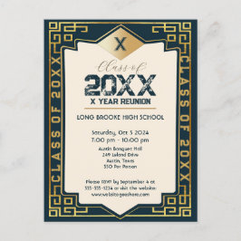 Postal Reunión de la escuela secundaria de Art Deco