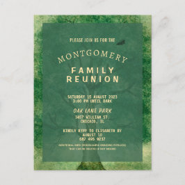 Postal Reunión de la familia de robles de color de agua v