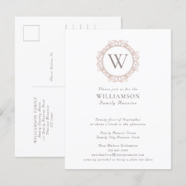 Postal Reunión elegante de la familia Monograma