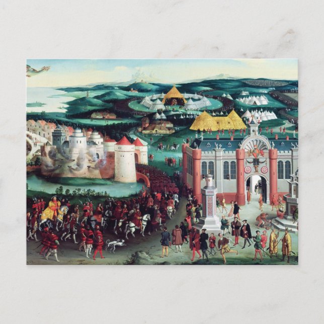 Postal Reunión en el campo de la tela de oro (Anverso)