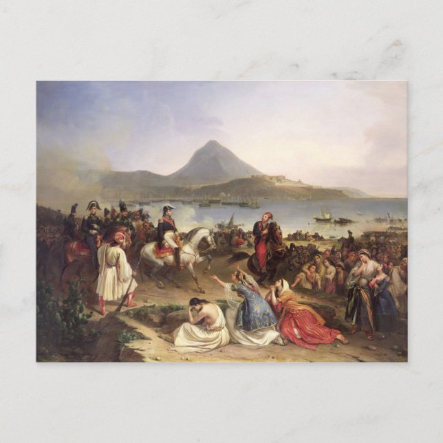 Postal Reunión entre el general Nicolas Joseph Maison (Anverso)