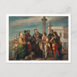 Postal Reunión entre Tiziano (1488-1576) y Verones