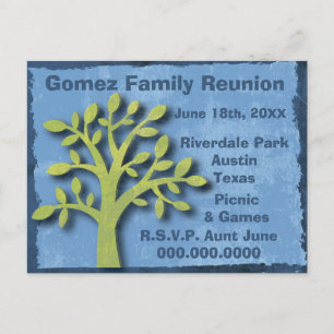 Postal Reunión familiar de árbol de familia moderna